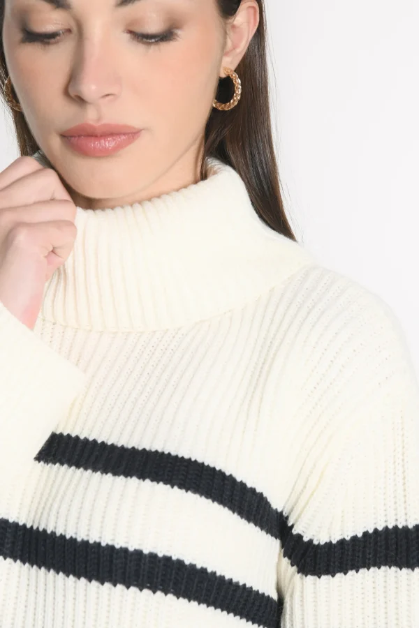 KOOKAÏ PULL MARIN SIW ÉCRU/MARINE Ecru/marine Cheap