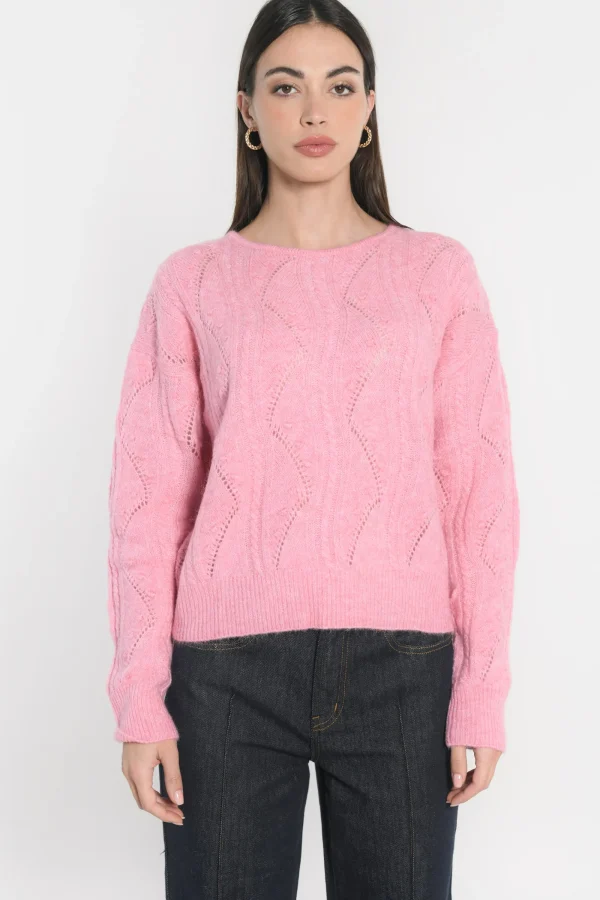 KOOKAÏ PULL MONICA ROSE POUDRÉ CHINÉ Rosepoudrechine Outlet