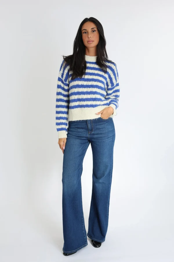 KOOKAÏ PULL RAYÉ CENDY ÉCRU/BLEU Ecru/bleu Shop
