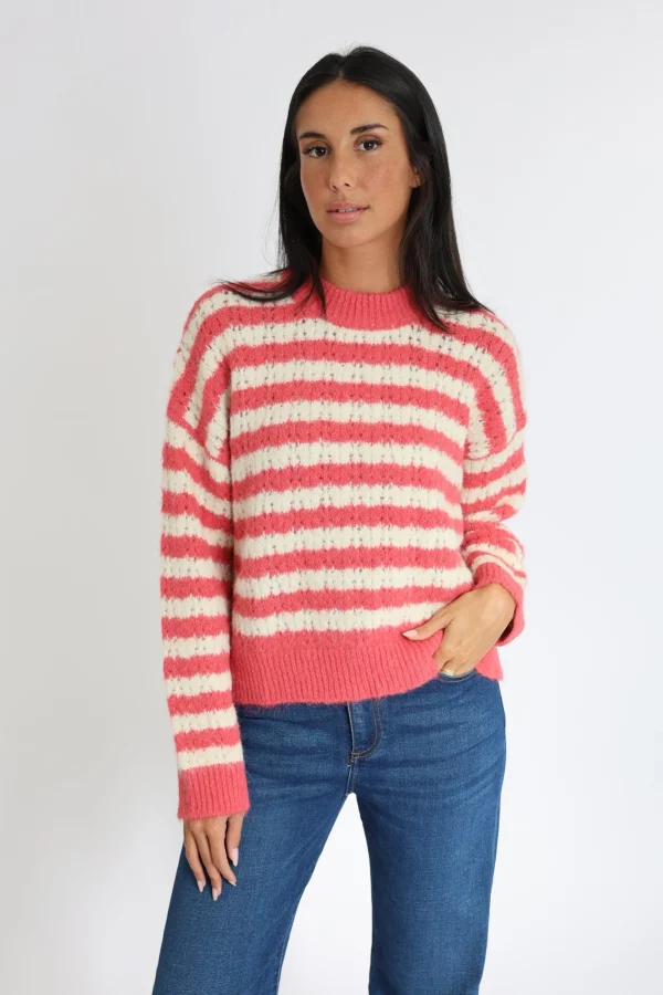 KOOKAÏ PULL RAYÉ CENDY ROSE/ÉCRU Rapturrose/ecru Shop