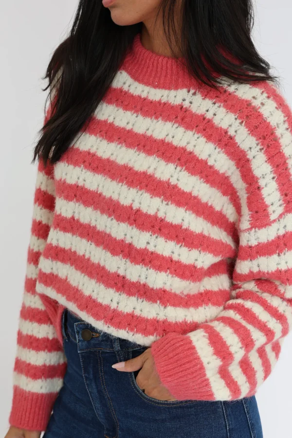 KOOKAÏ PULL RAYÉ CENDY ROSE/ÉCRU Rapturrose/ecru Shop