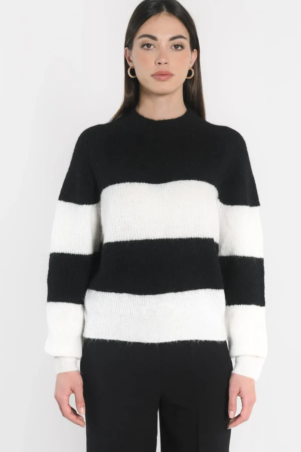 KOOKAÏ PULL RAYÉ COLETTE NOIR/ÉCRU Noir/ecru Best Sale