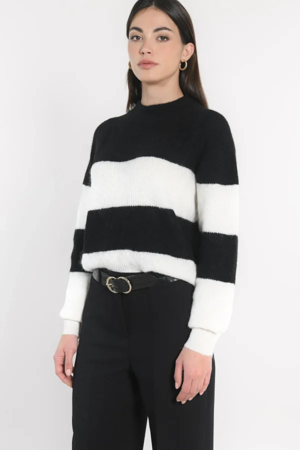 KOOKAÏ PULL RAYÉ COLETTE NOIR/ÉCRU Noir/ecru Best Sale