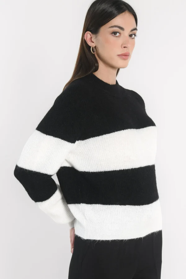 KOOKAÏ PULL RAYÉ COLETTE NOIR/ÉCRU Noir/ecru Best Sale