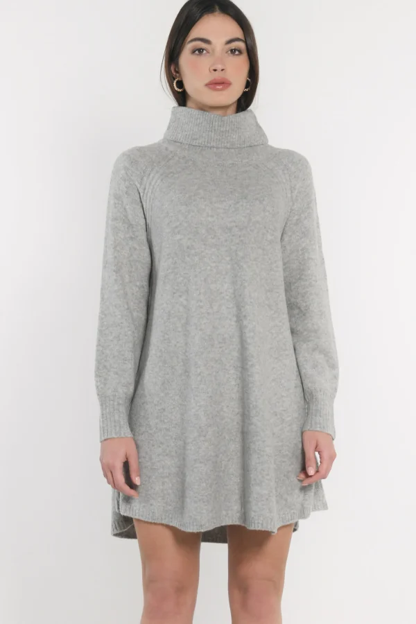 KOOKAÏ ROBE COL ROULÉ MANDY GRIS CHINÉ Grischine Cheap