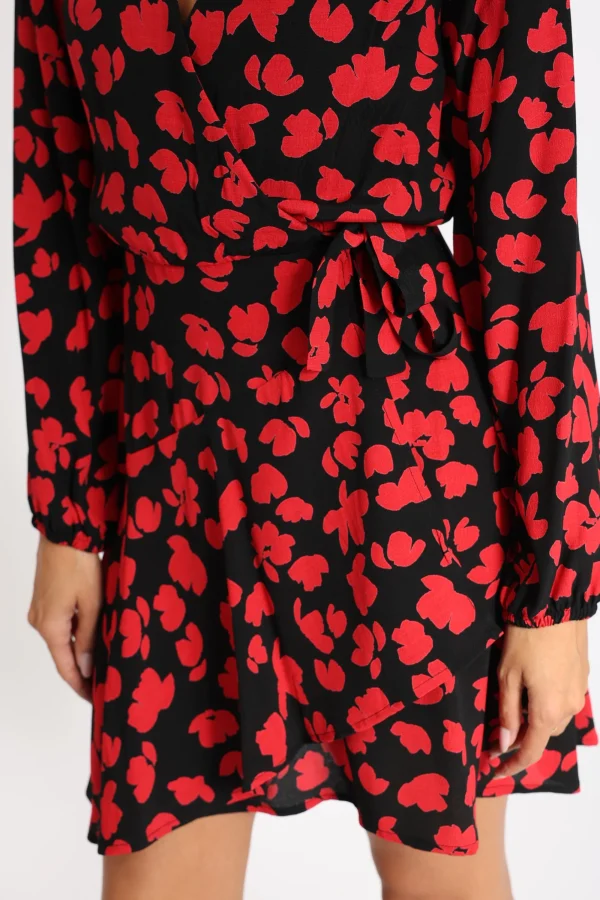KOOKAÏ ROBE COURTE CARMEN Noir/rouge Cheap