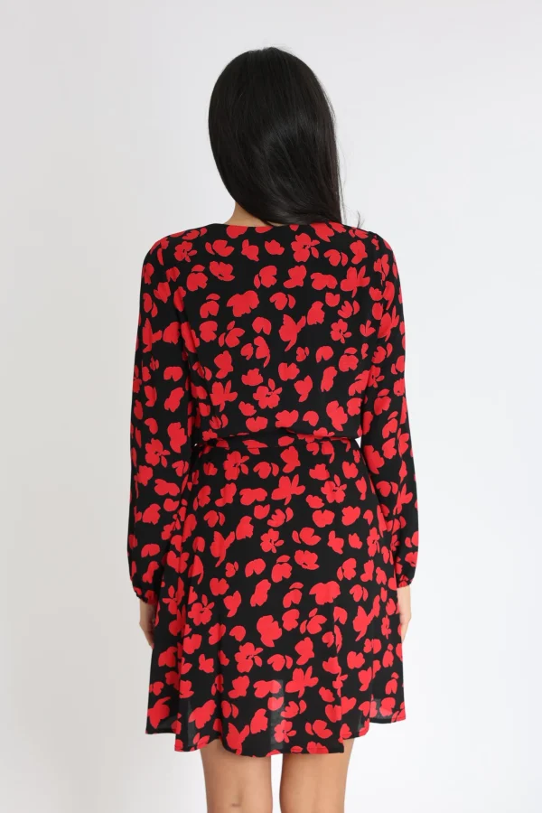 KOOKAÏ ROBE COURTE CARMEN Noir/rouge Cheap