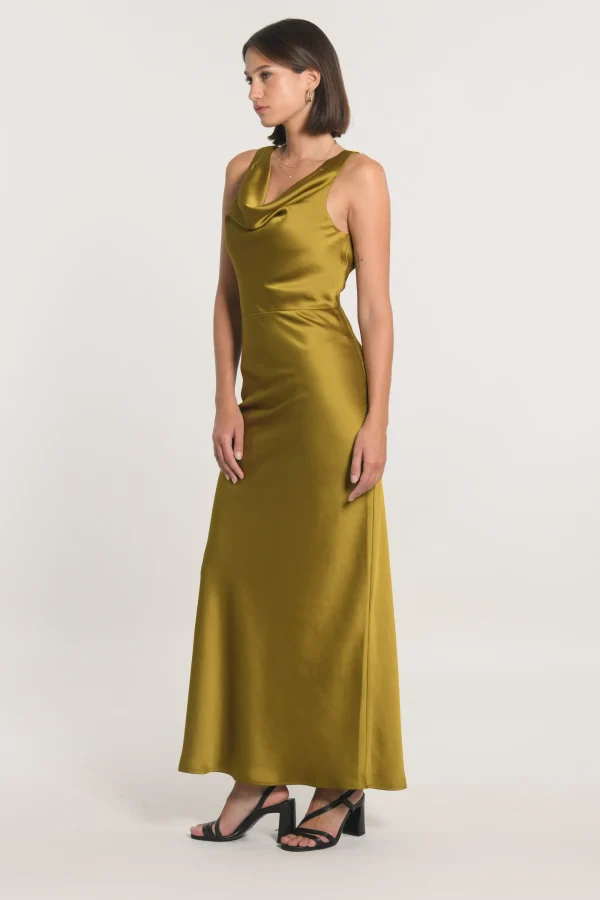 KOOKAÏ ROBE LONGUE SATIN PATTY Bronze New