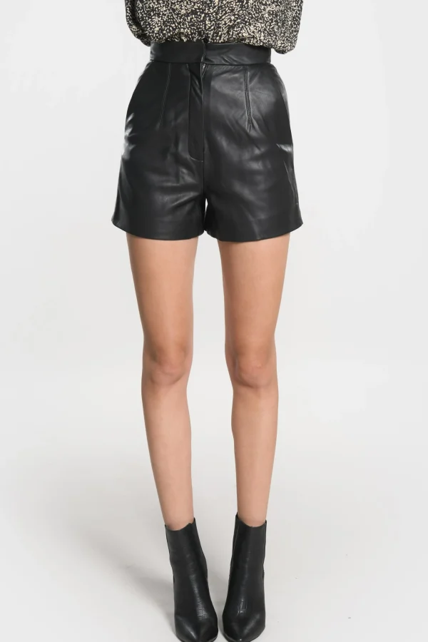 KOOKAÏ Short en cuir Wren Black Sale