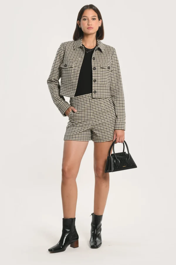 KOOKAÏ SHORT MARVIN PIED DE POULE Kaki Cheap