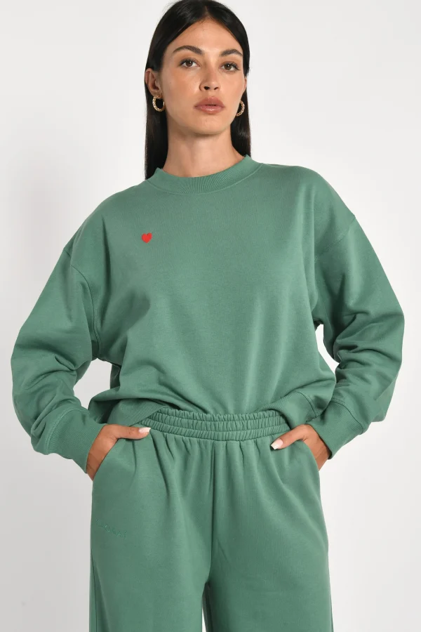 KOOKAÏ SWEATSHIRT COEUR - SUZY - Green Best