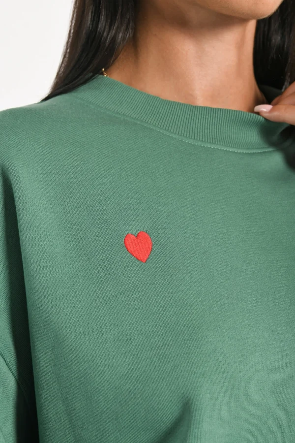 KOOKAÏ SWEATSHIRT COEUR - SUZY - Green Best