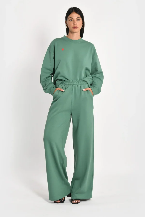 KOOKAÏ SWEATSHIRT COEUR - SUZY - Green Best