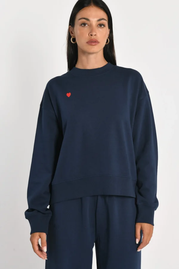 KOOKAÏ SWEATSHIRT COEUR - SUZY - Navy Best