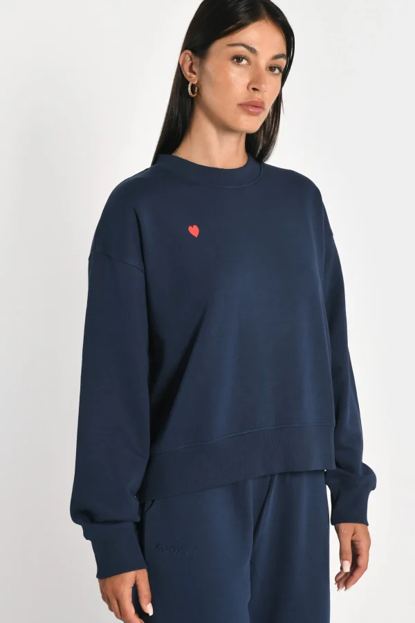 KOOKAÏ SWEATSHIRT COEUR - SUZY - Navy Best