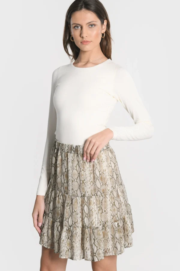 KOOKAÏ TEE SHIRT COL ROND CURT Ecru Outlet