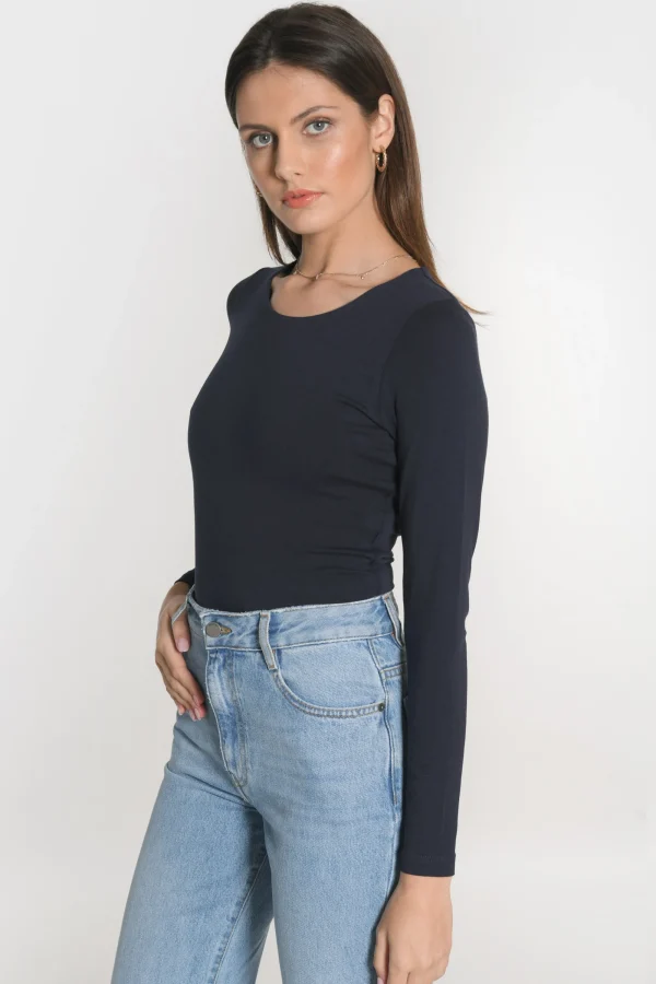 KOOKAÏ TEE SHIRT COL ROND CURT Navy Outlet