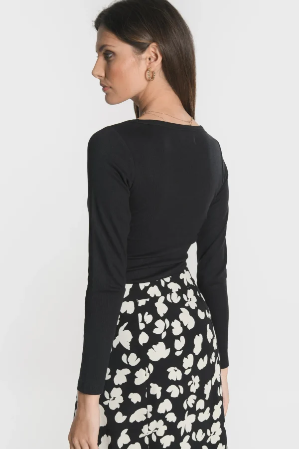 KOOKAÏ TEE SHIRT MERRY COL ROND Noir Cheap