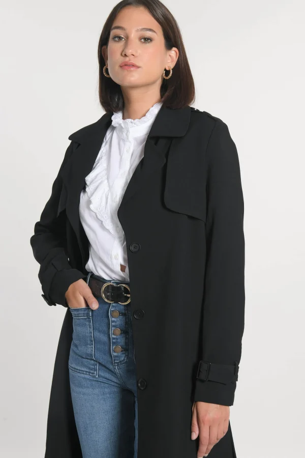 KOOKAÏ TRENCH LONG ASHER Noir Cheap