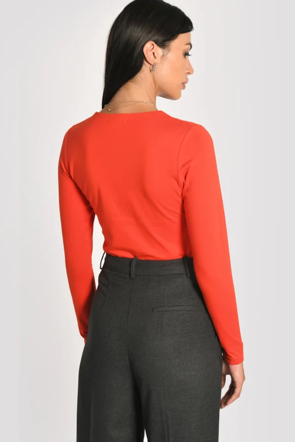 KOOKAÏ T-SHIRT COL ROND CURT Rouge Flash Sale