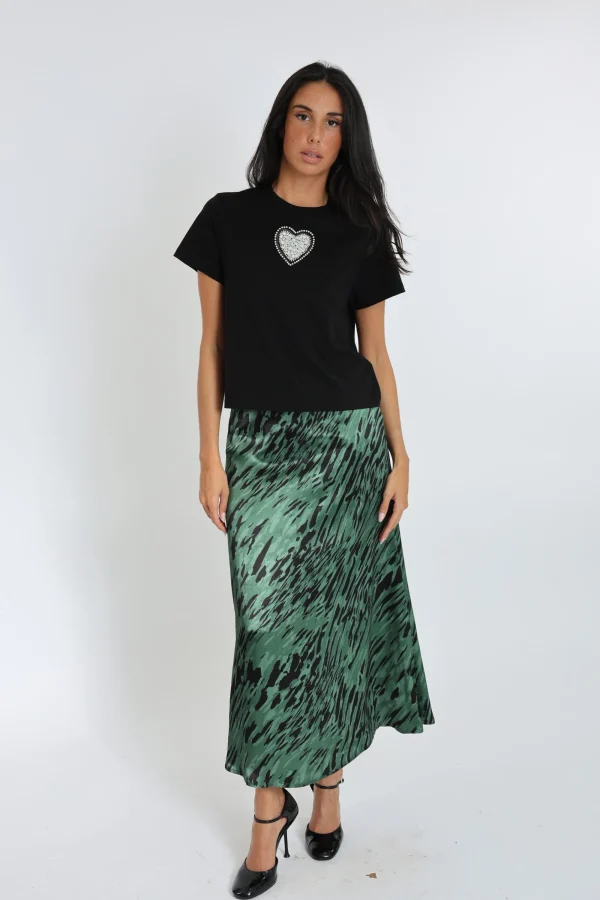 KOOKAÏ T-SHIRT CŒR NINA PERLÉ Noir Cheap