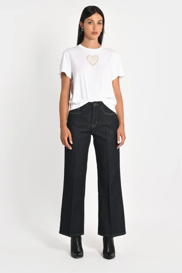 KOOKAÏ T-SHIRT CŒR PERLÉ NINA Blanc Sale