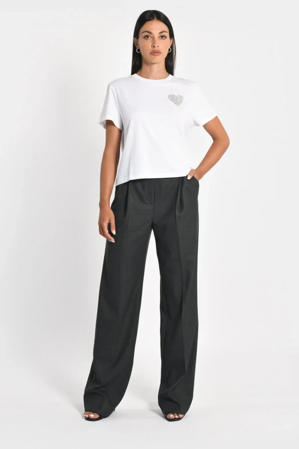 KOOKAÏ T-SHIRT CŒR STRASS LUNA Blanc Fashion