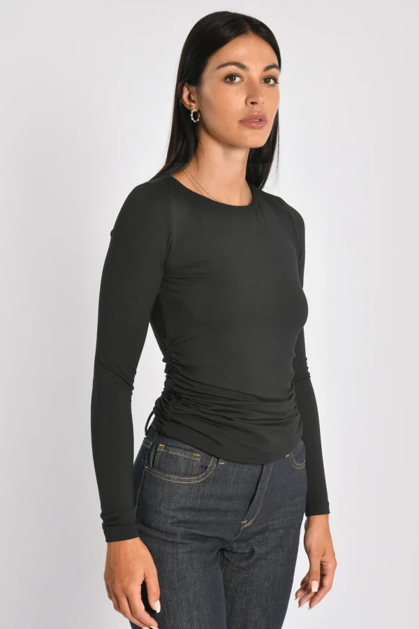 KOOKAÏ T-SHIRT DRAPÉ COTES SIA Noir Best