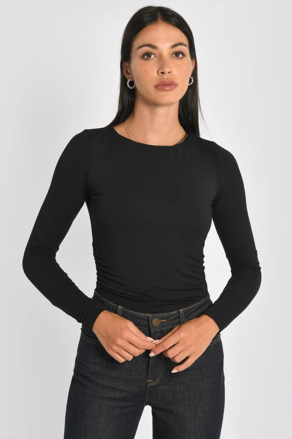 KOOKAÏ T-SHIRT DRAPÉ COTES SIA Noir Best