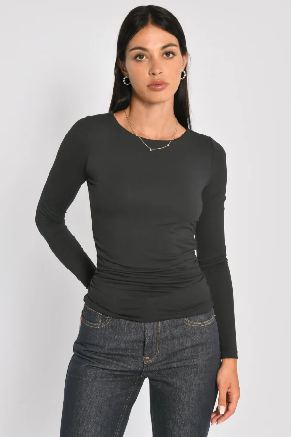 KOOKAÏ T-SHIRT DRAPÉ COTES SIA Noir Best