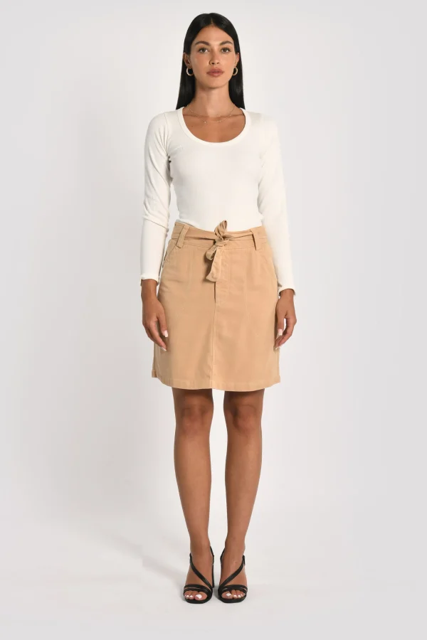 KOOKAÏ T-SHIRT FINES COTES COL DANSEUSE MERRY Ecru Flash Sale