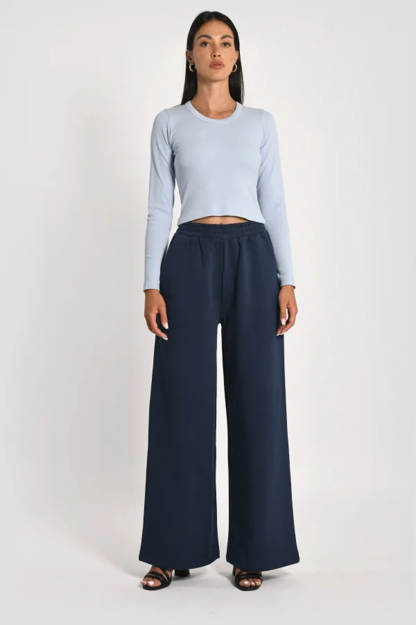 KOOKAÏ T-SHIRT FINES COTES COL ROND JANETTE Ciel Shop