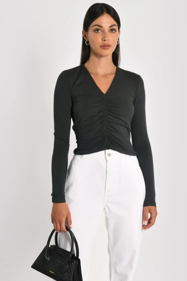 KOOKAÏ T-SHIRT V FRONCES BEA Noir New