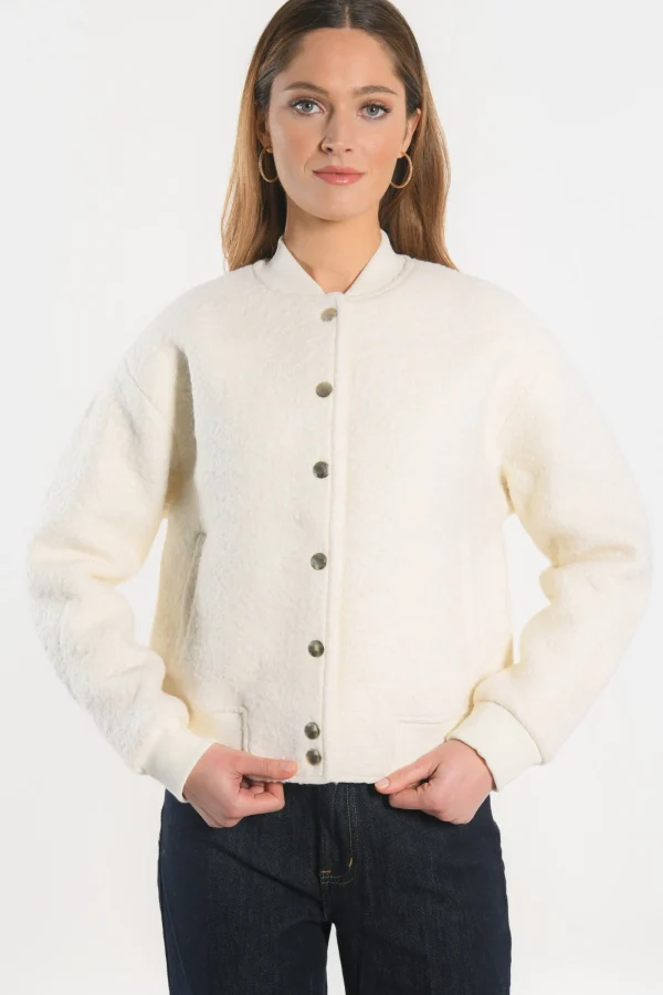 KOOKAÏ VESTE BOMBERS - BILLIE - Ecru New