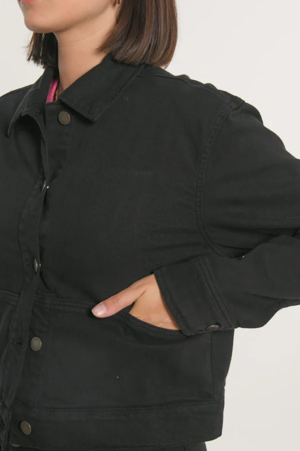 KOOKAÏ VESTE SPORT THADEE DENIM Noir Shop