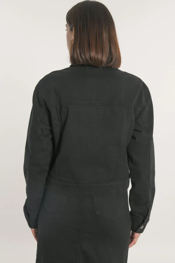 KOOKAÏ VESTE SPORT THADEE DENIM Noir Shop