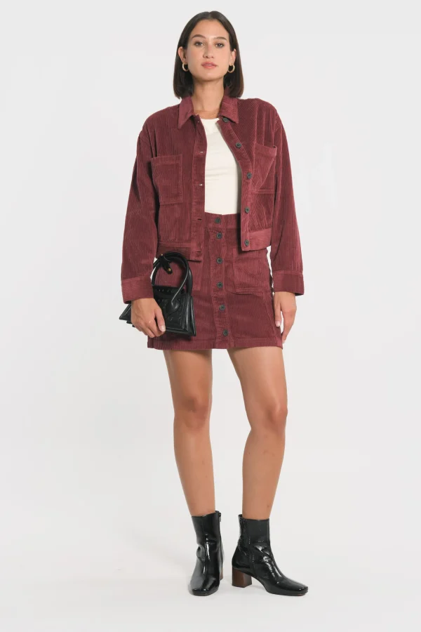 KOOKAÏ VESTE VELOURS SUZANNE Bordeaux Flash Sale