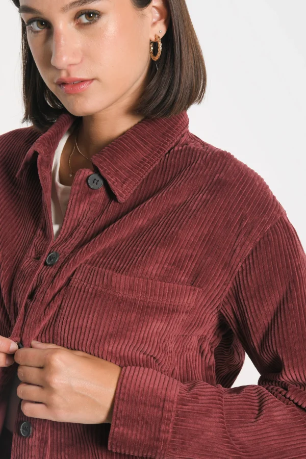 KOOKAÏ VESTE VELOURS SUZANNE Bordeaux Flash Sale