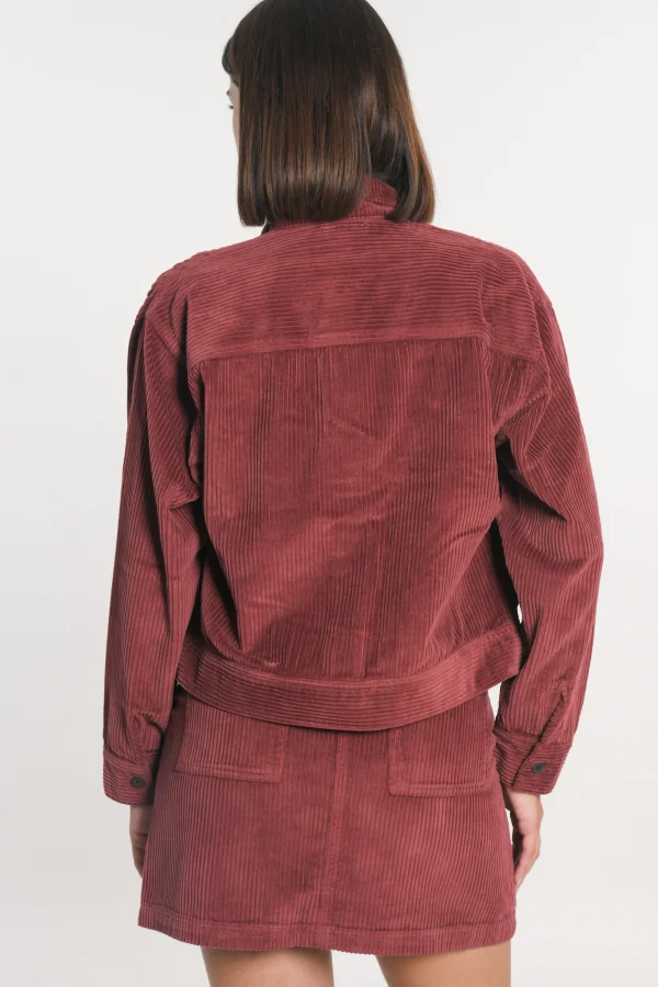 KOOKAÏ VESTE VELOURS SUZANNE Bordeaux Flash Sale